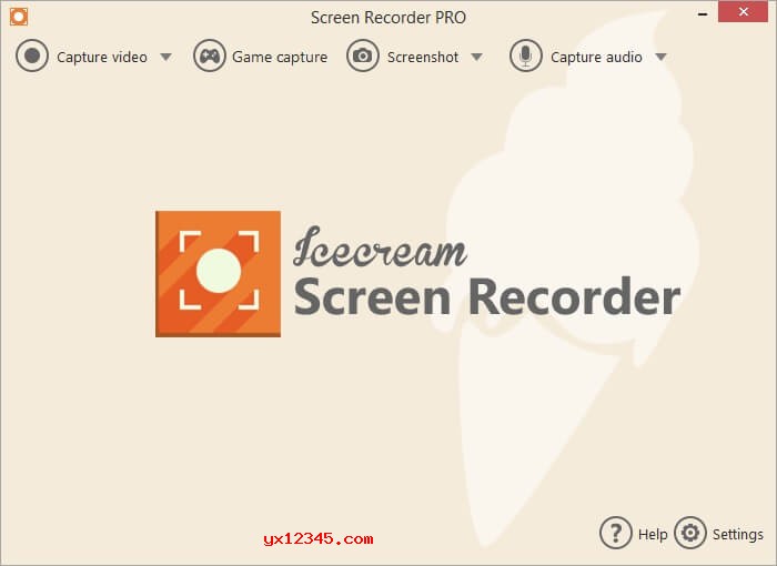 Icecream Screen Recorder英文主界面截图